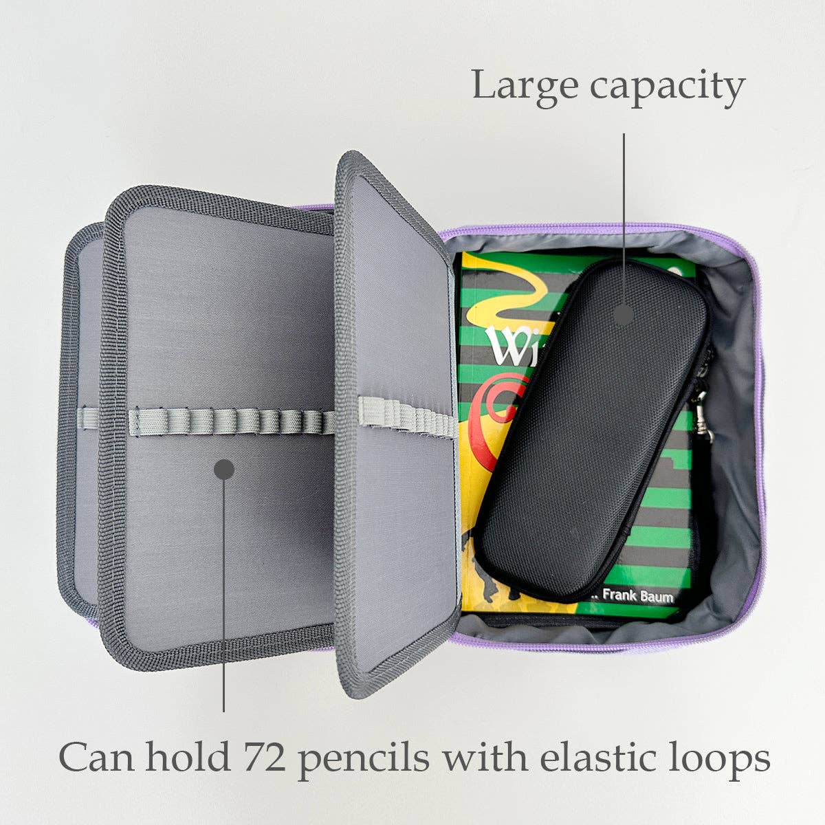 Large Capacity 72 Slot Pencil Case - Lavender - Image 13