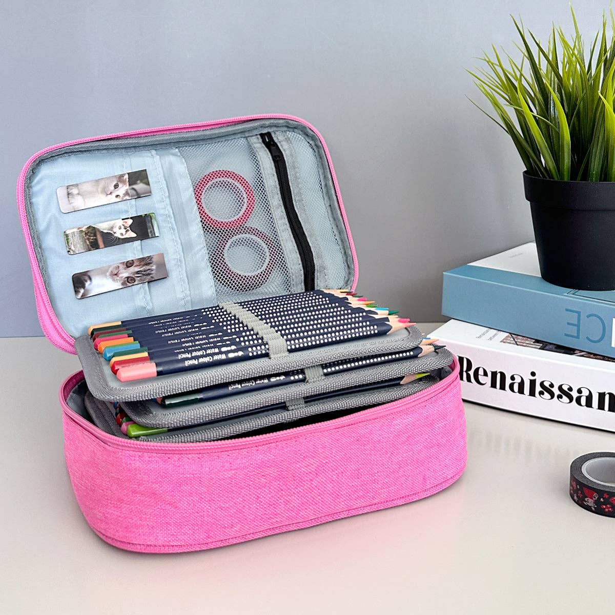 Large Capacity 72 Slot Pencil Case - Lavender - Image 17