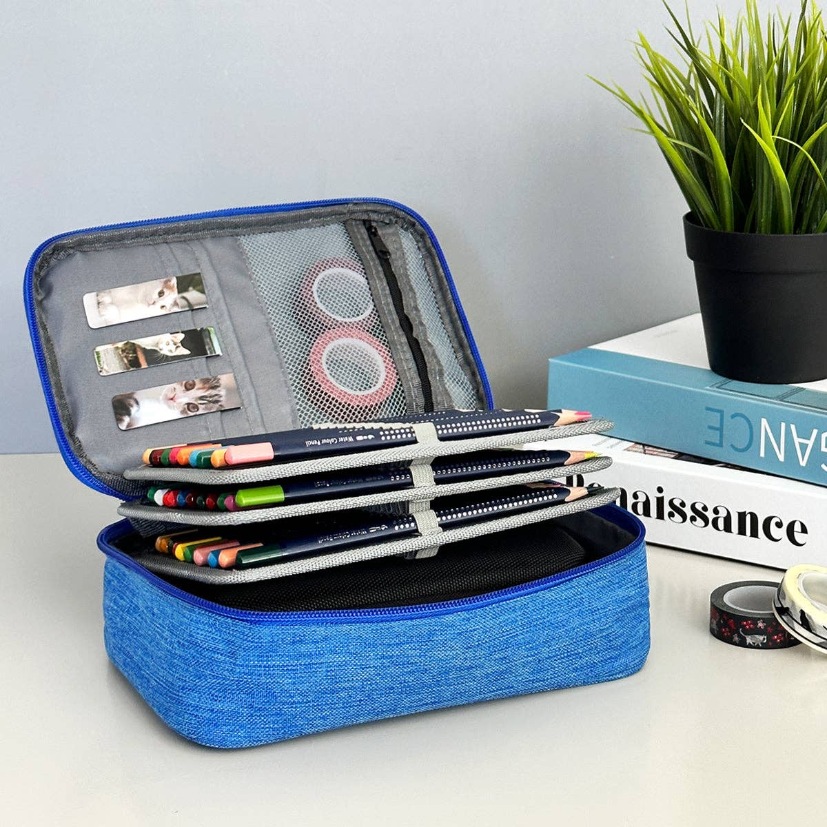 Large Capacity 72 Slot Pencil Case - Lavender - Image 4