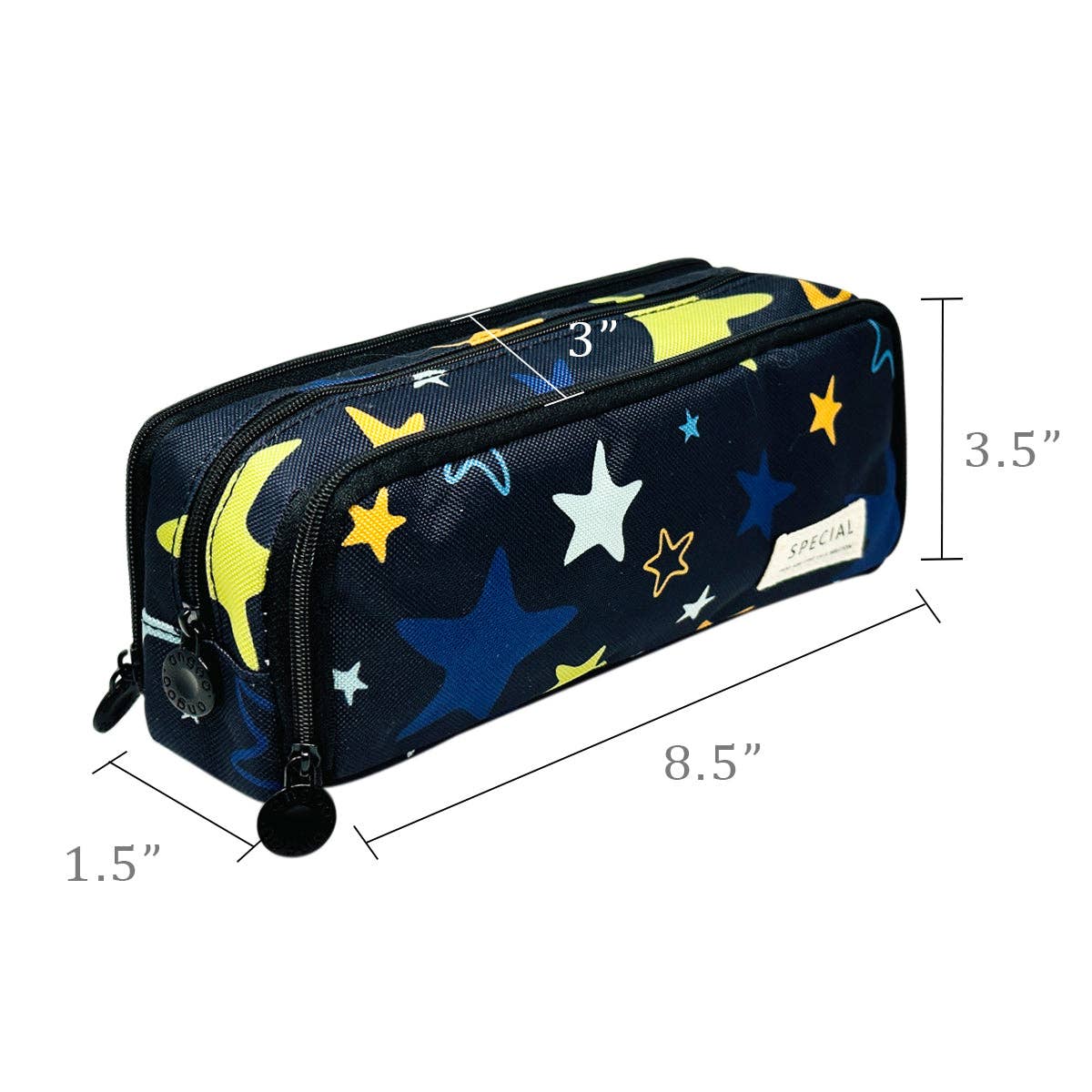 Pencil Case, 3 Compartment Pouch - Black - Image 20