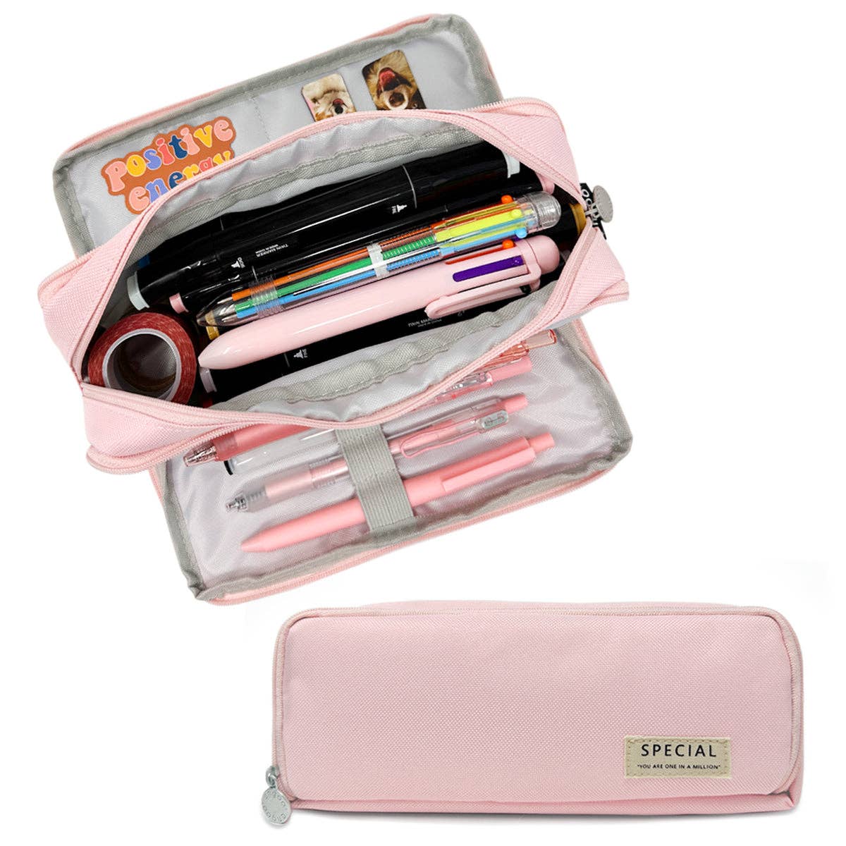 Pencil Case, 3 Compartment Pouch - Macarons - Image 14