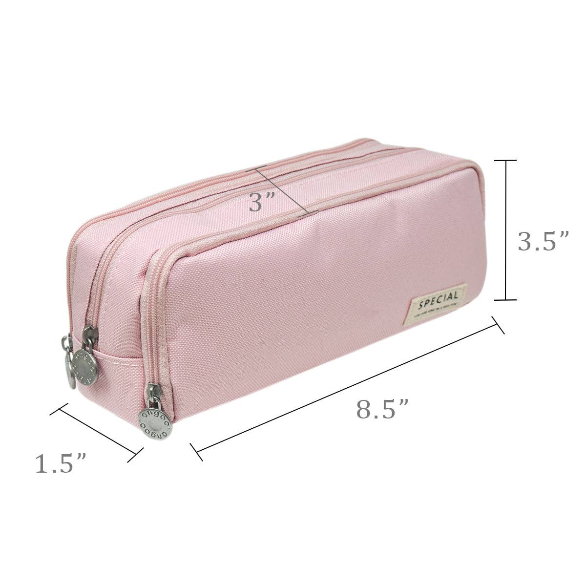 Pencil Case, 3 Compartment Pouch - Pink - Image 14