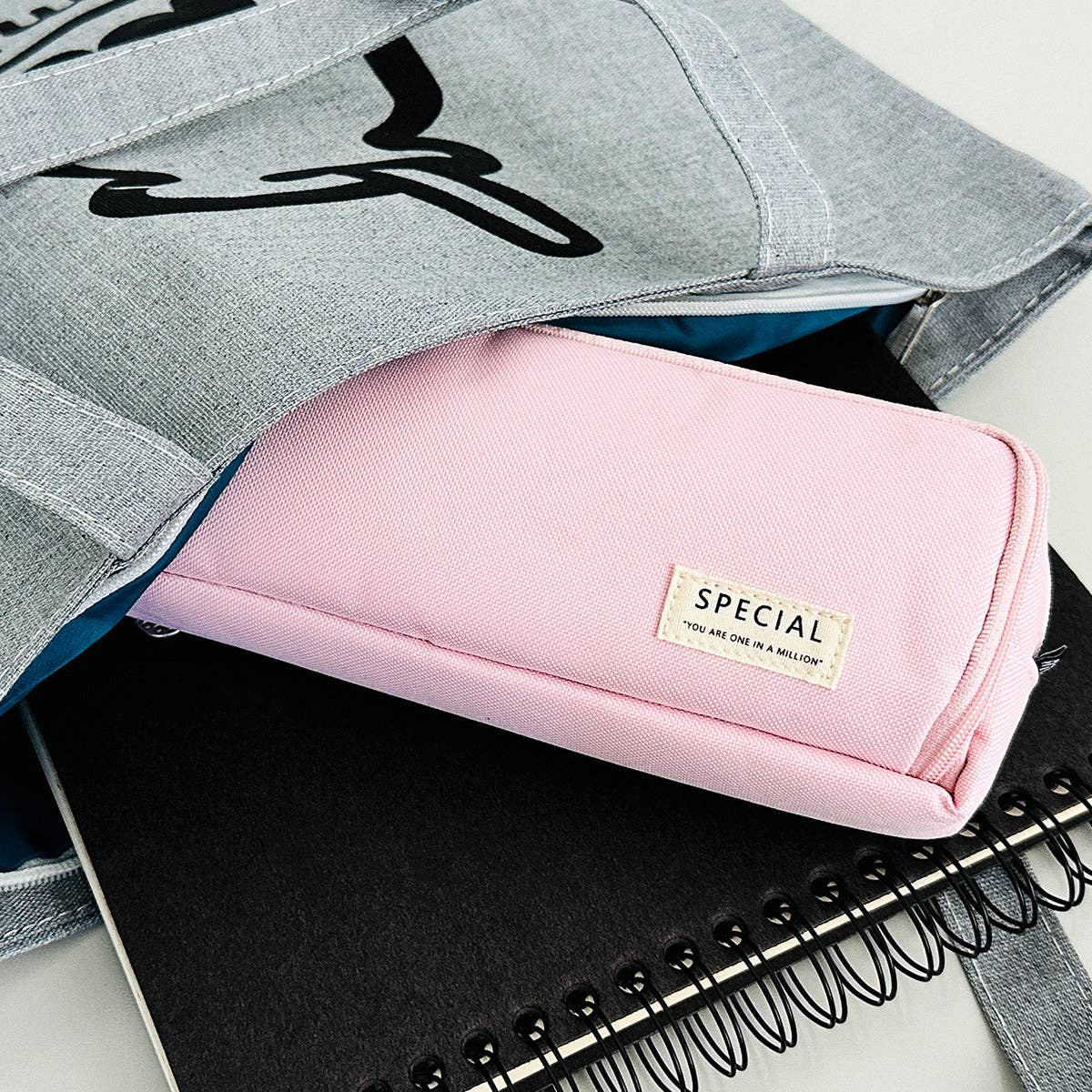 Pencil Case, 3 Compartment Pouch - Pink - Image 18