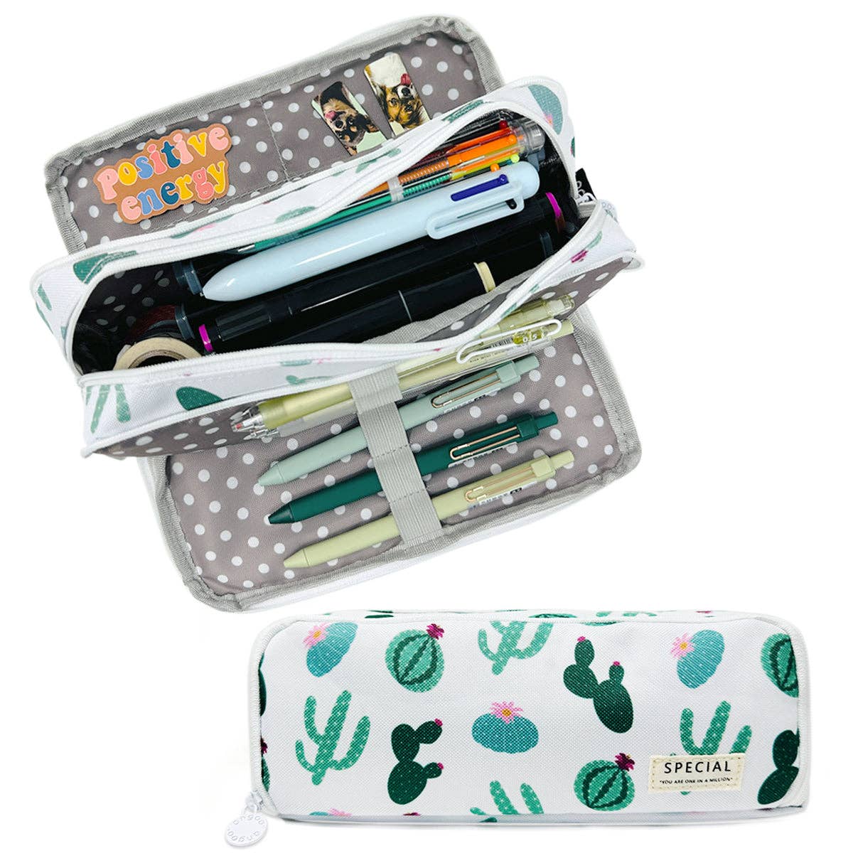 Pencil Case, 3 Compartment Pouch - Yellow - Image 25