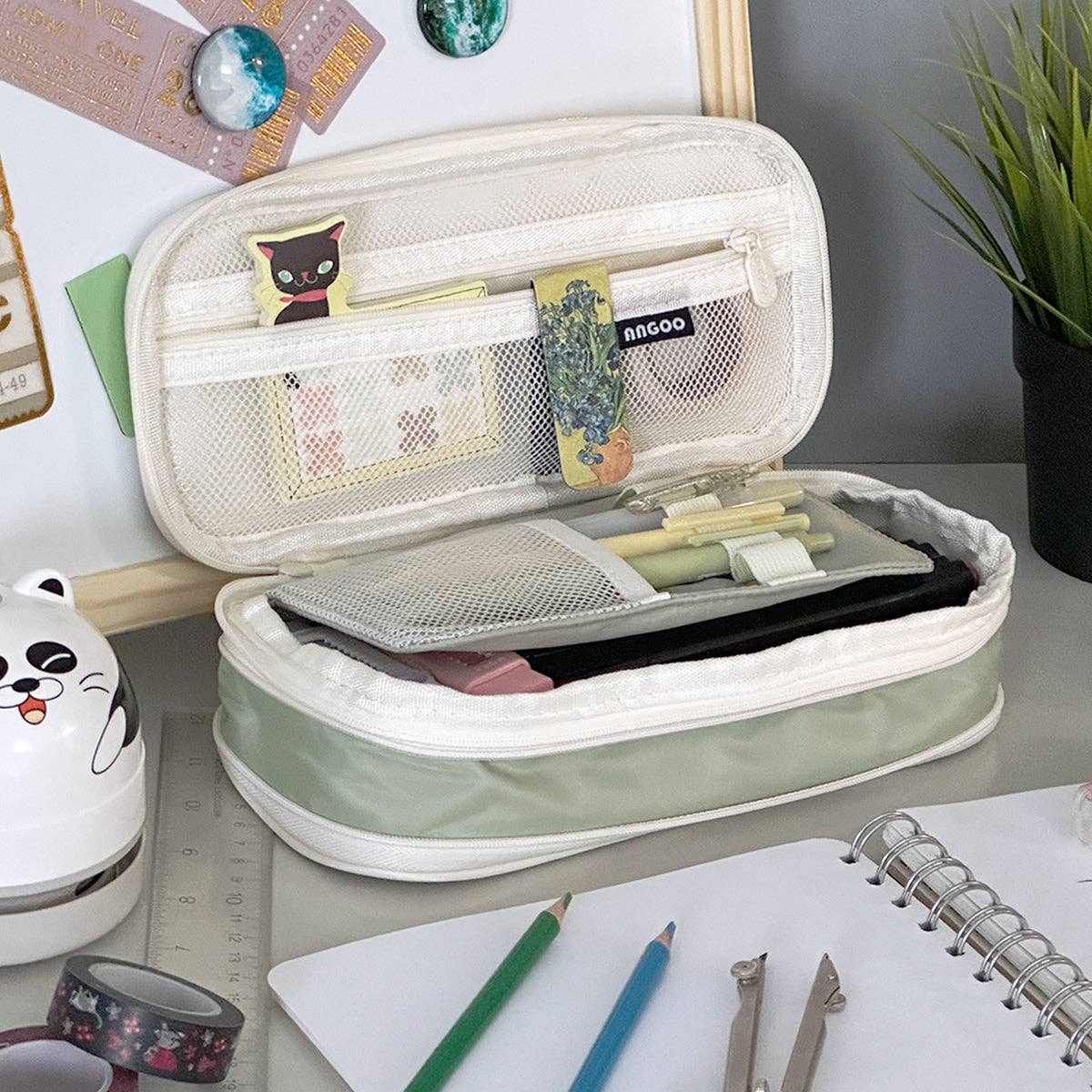 Large Capacity Pencil Case Expandable Pencil Pouch - Lavender - Image 11