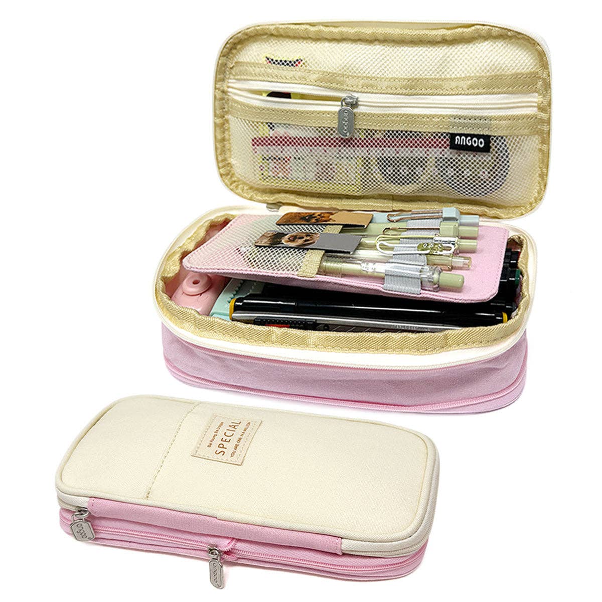 Large Capacity Pencil Case Expandable Pencil Pouch - Lavender - Image 20