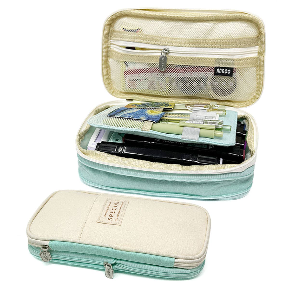 Pencil Case Expandable Pencil Pouch - Navy - Image 13