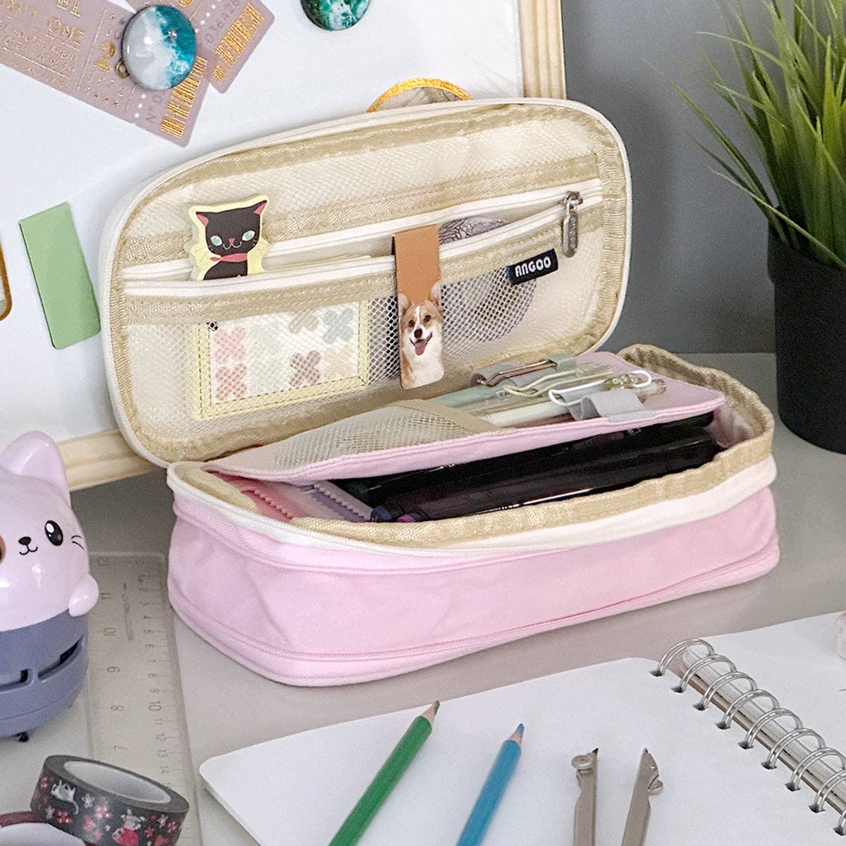 Pencil Case Expandable Pencil Pouch - Navy - Image 22