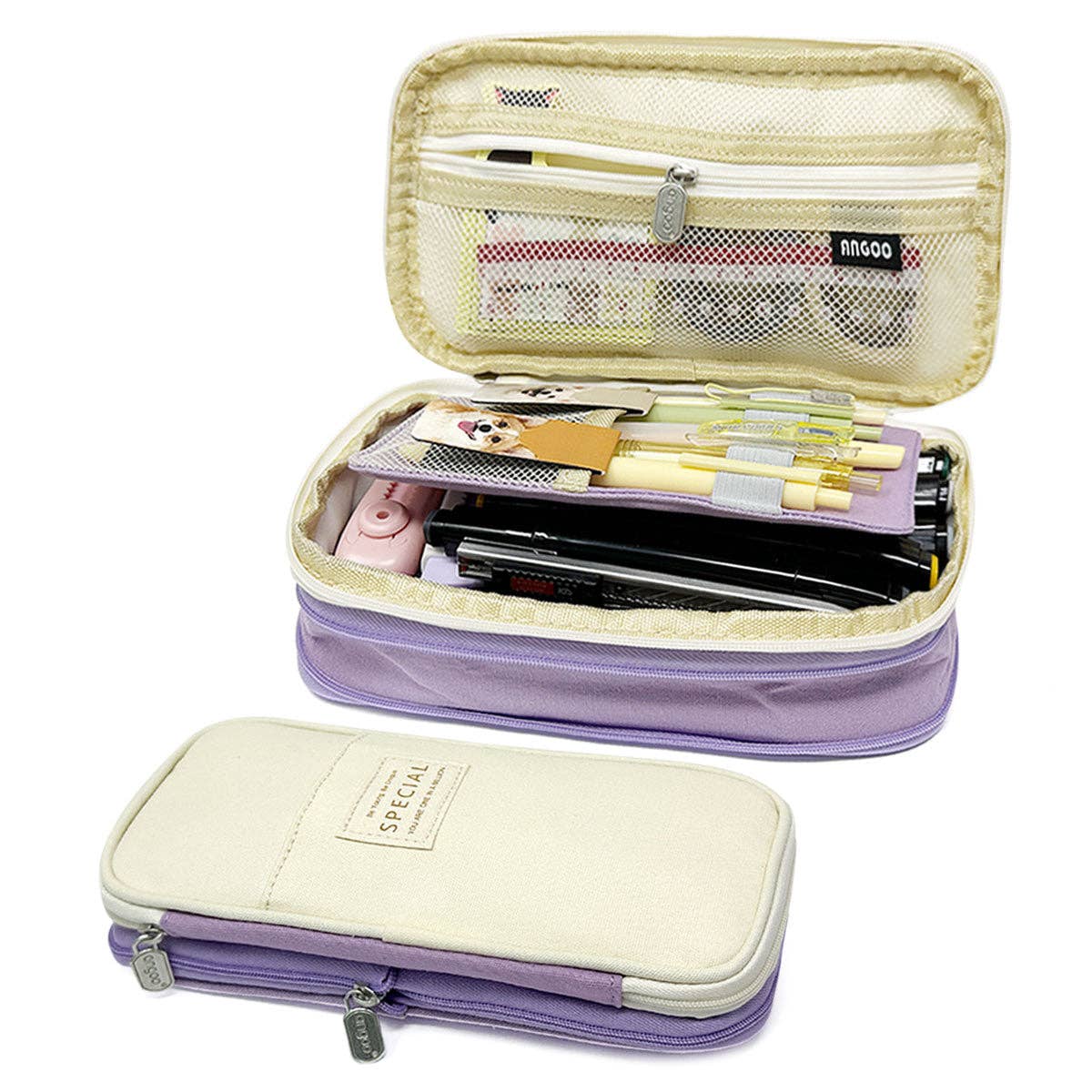 Pencil Case Expandable Pencil Pouch - Navy - Image 25
