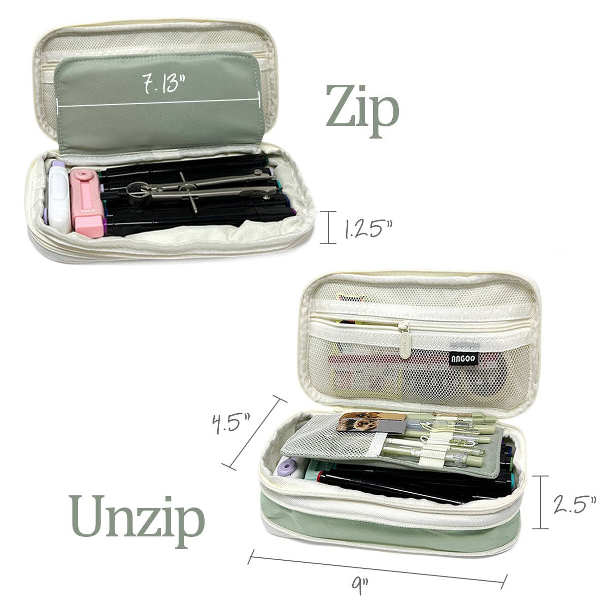 Pencil Case Expandable Pencil Pouch - Navy - Image 8
