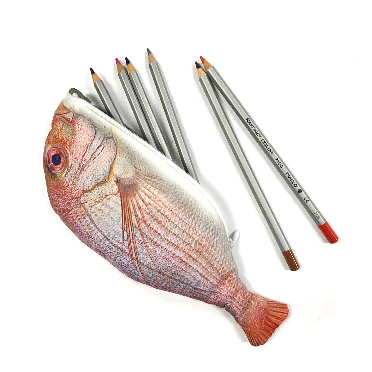 Wrapables Novelty Fish Style Pencil Case - Red - Image 3