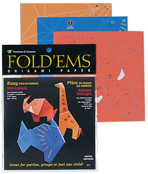 Yasutomo 4311 Fold 'ems Origami Paper - African Animals Project Pack - 5-7/8 inch
