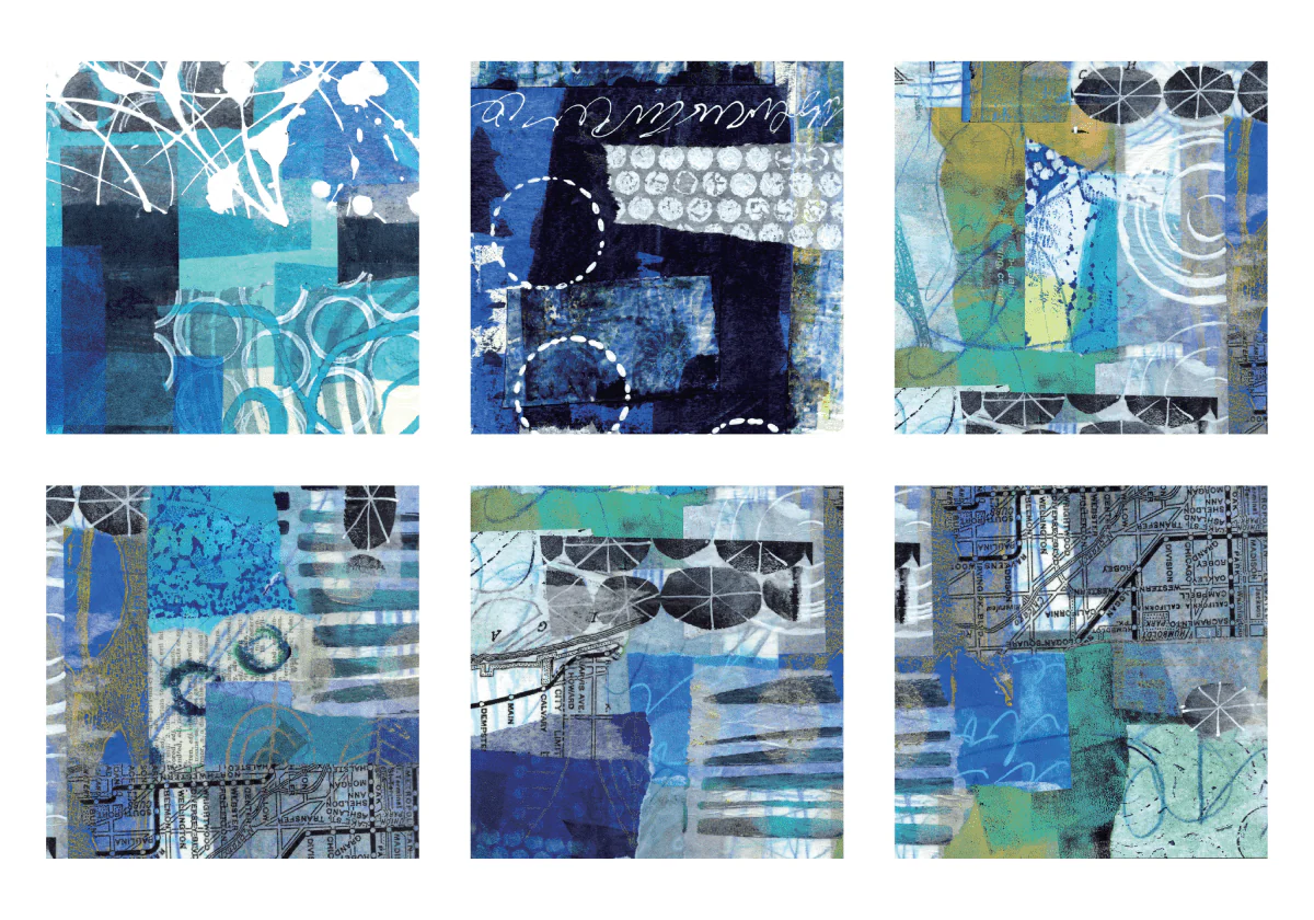 Yasutomo Origami Collage All Blue 6 Patterns 24 Sheets - Image 2