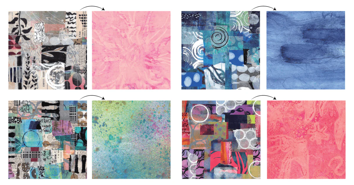 Yasutomo Origami Mixed Media Collage 4 Patterns Double Sided 24 Sheets - Image 3