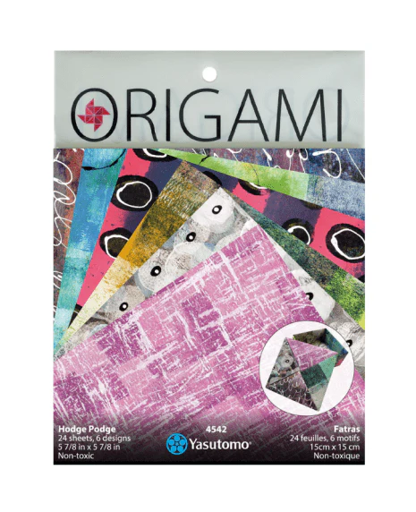 Yasutomo Origami Painted Paper Hodge Podge 6 Patterns 24 Sheets