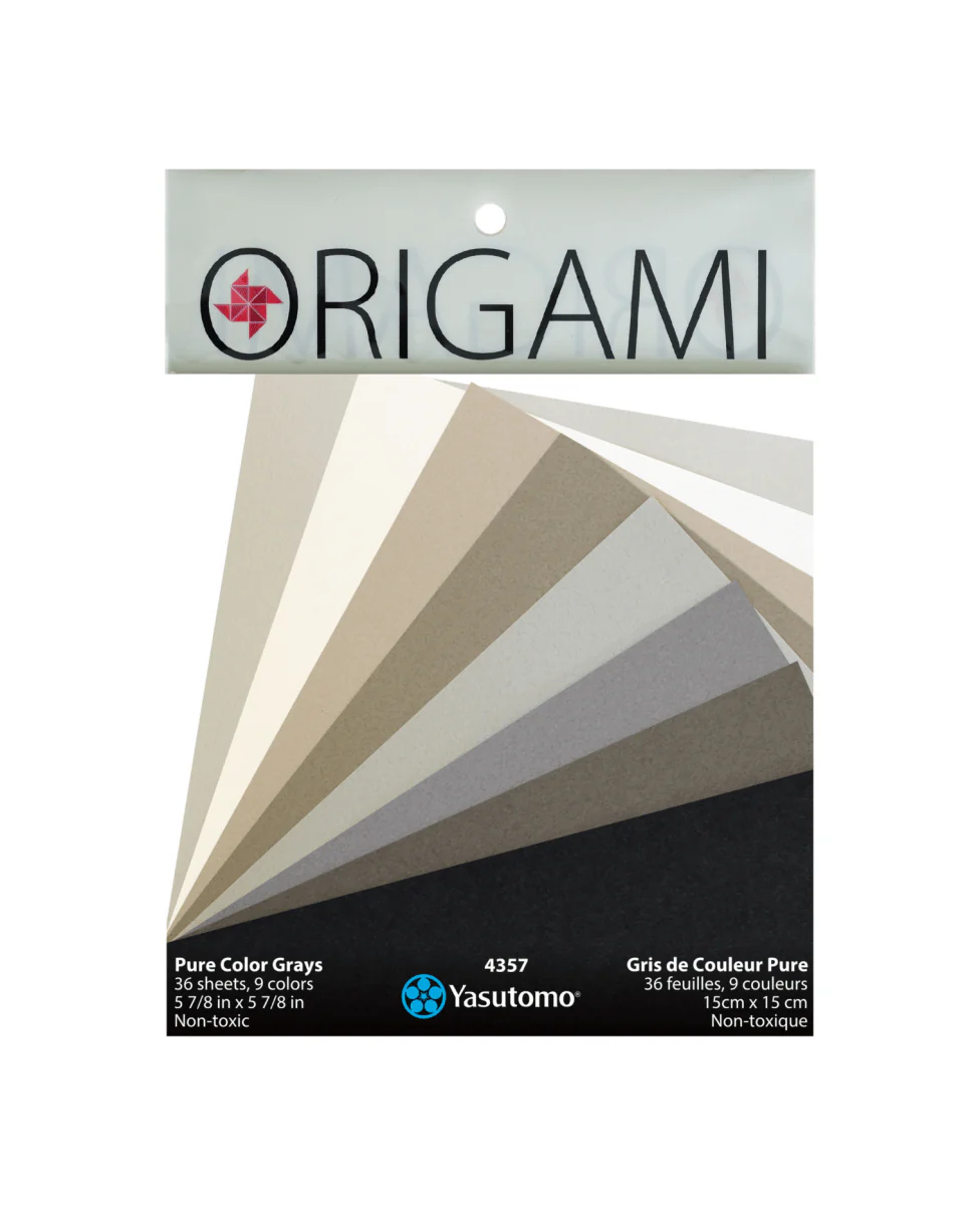Yasutomo Origami PURE Grays 9 Colors 36 Sheets