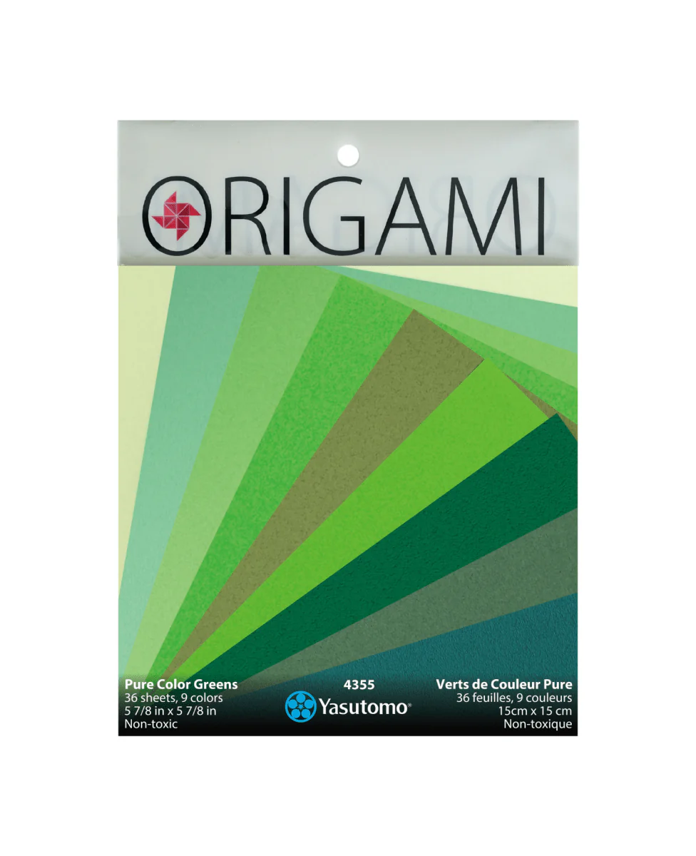 Yasutomo Origami PURE Greens 9 Colors 36 Sheets