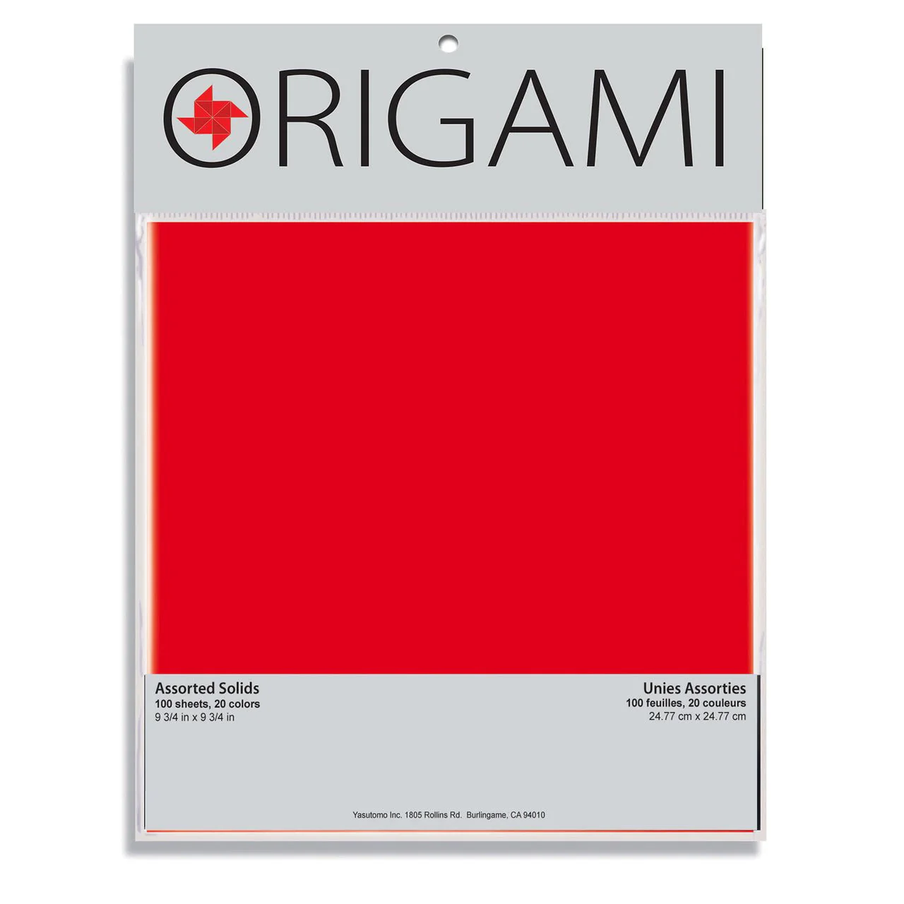 Yasutomo 4253 - Traditional Origami Paper 9 3/4 inch - Assorted Colors - 100 Pack