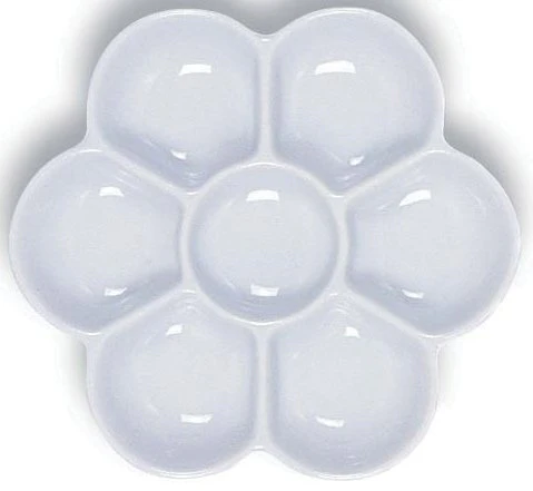Porcelain Watercolor palette - 7 Section Dish by Yasutomo & Co.