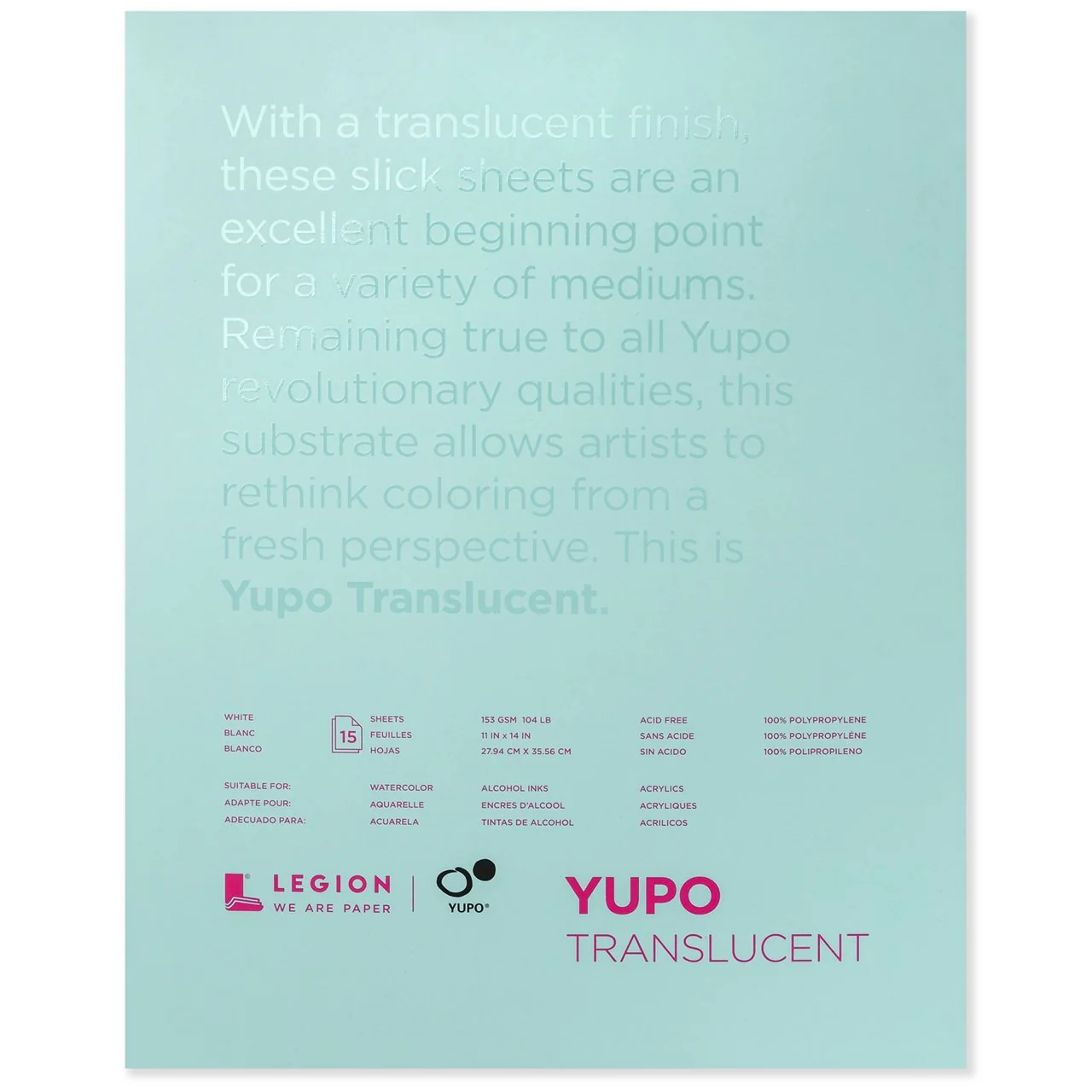 Yupo Pad - Translucent - 15 sheets 11x14