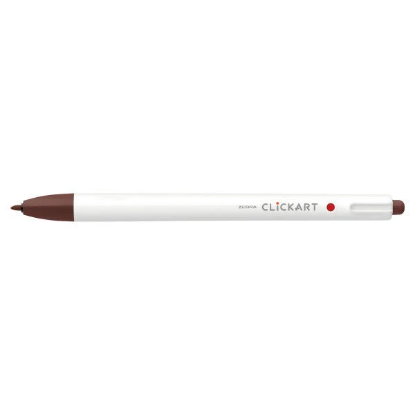 Zebra ClickArt Retractable Marker Pen .6mm Brown