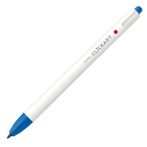 Zebra ClickArt Retractable Marker Pen .6mm Pale Blue
