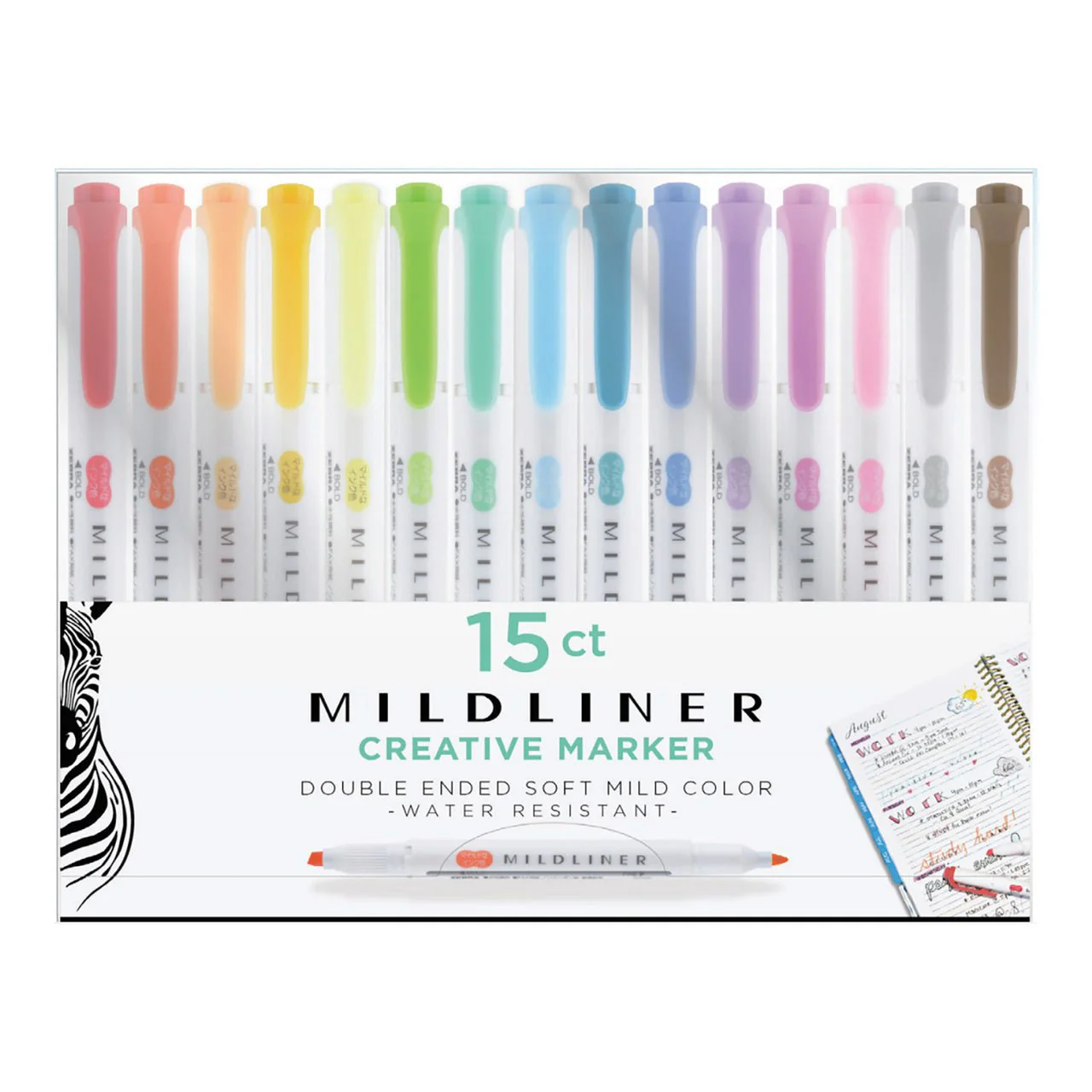 Zebra Mildliner Creative Marker -  15 Color Set