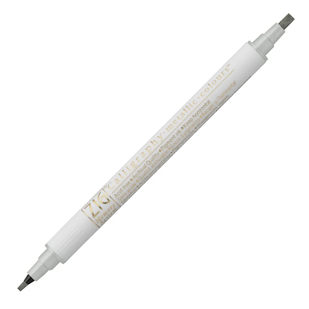 Kuretake ZIG Calligraphy Metallic Markers - Silver